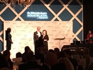 philly-inquirer-icon-joni-berner-accepting-emerging-icon-legal-award-from-terry-eggar